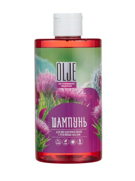 OLJE Натуральный шампунь для окрашенных волос с репейным маслом для поврежденных волос 450 мл в Ярославле